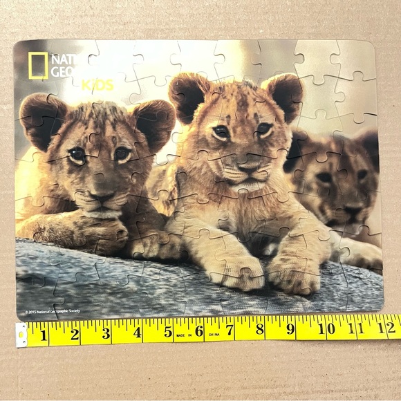 National Geographic Puzzle Kids Amazing Animals Lion Cubs 63 Piece 3D Jigsaw - Picture 5 of 14